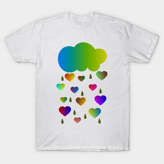 COLORFUL CLOUD, RAIN CLOUD, HEART RAIN, COLOR RAIN T-Shirt by RENAN1989